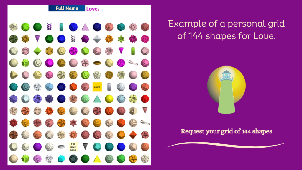 Example of a personal grid of 144 shapes for Love.