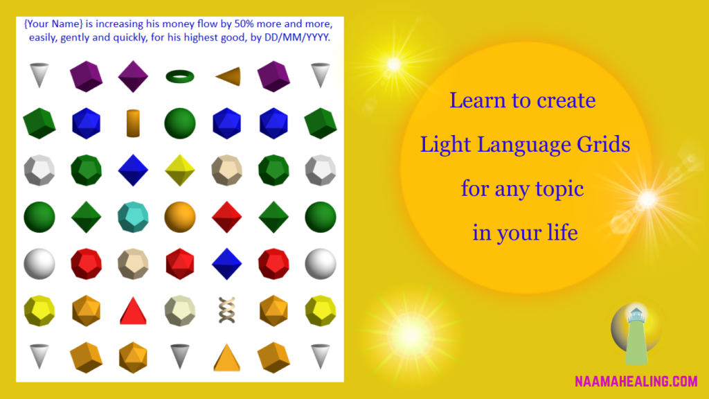 A 49-shape grid in Light Language for money flow