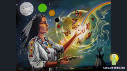 Shamanic woman generating healing