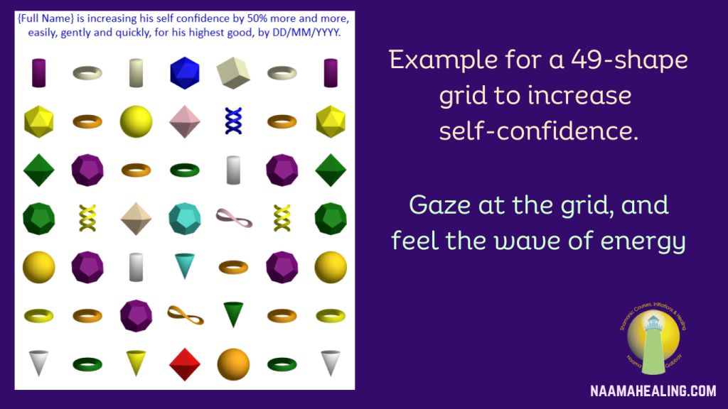 A 49-shape grid in Light Language to increase self-confidence