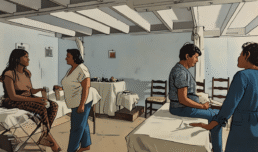 Holistic Academy students exchanging sensations after practicing holistic therapy and coaching sessions