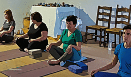 Daily holistic training at The Holistic Academy with yoga and meditation to expand students’ capacity for giving healing sessions