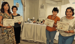 Students receiving Holistic Coach and Therapist diplomas after completing the training course at The Holistic Academy
