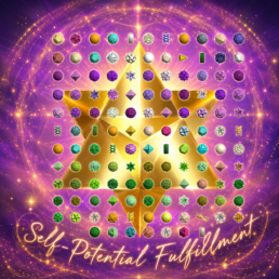 Light Language grid made of 144 geometric shapes about self-fulfillment